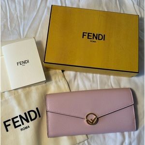 Fendi Continental Pink Leather Wallet